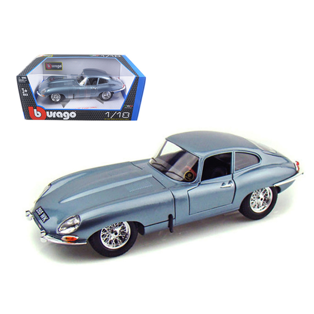 1961 Jaguar E Type Coupe Blue 1/18 Diecast Model Car by Bburago 12044bl