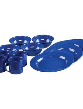 Coleman 12 Piece Enamelware Dining Set Blue 2000016404