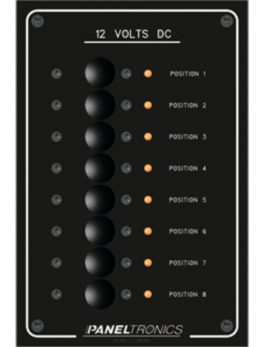 Paneltronics Standard Panel - DC 8 Position Circuit Breaker w/LEDs