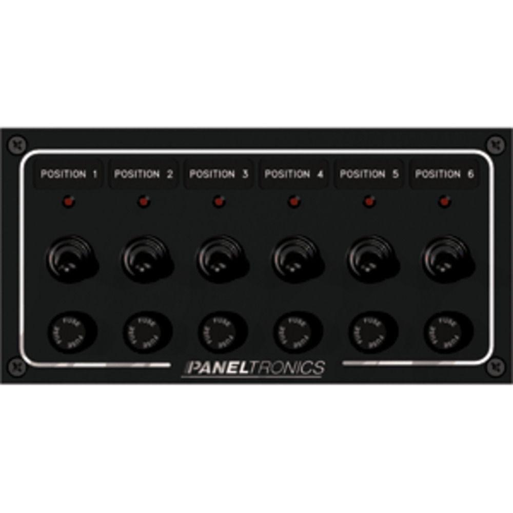 Paneltronics Waterproof Panel - DC 6-Position Toggle Switch and Fuse w/LEDs