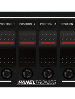 Paneltronics Waterproof Panel - DC 4-Position Illuminated Rocker Switch and Fuse