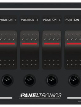 Paneltronics Waterproof Panel - DC 4-Position Illuminated Rocker Switch and Circuit Breaker