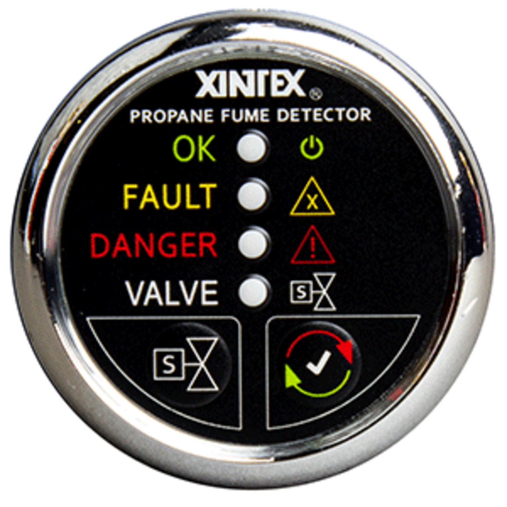 Xintex Propane Fume Detector w/Plastic Sensor and amp; Solenoid Valve - Chrome Bezel Display