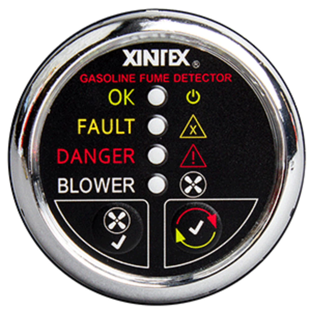 Xintex Gasoline Fume Detector and Blower Control w/Plastic Sensor - Chrome Bezel Display
