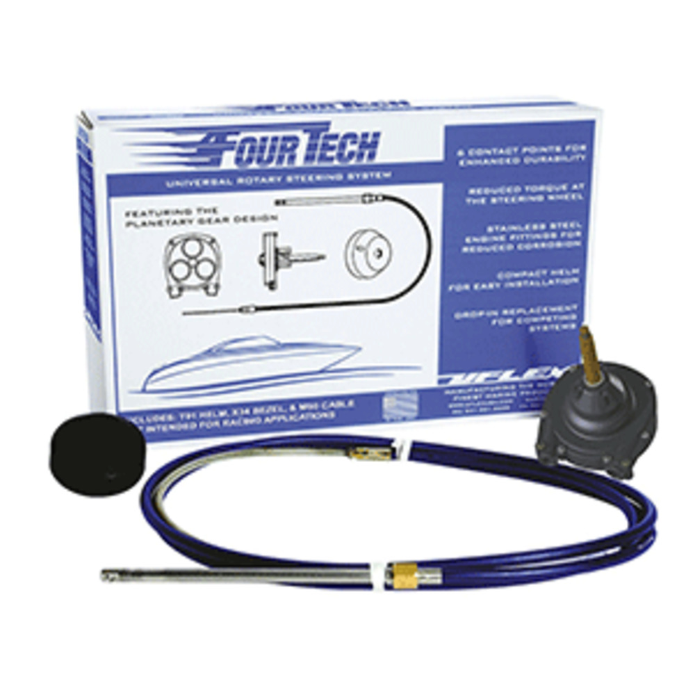 Uflex Fourtech 6" Mach Rotary Steering System w/Helm, Bezel and Cable