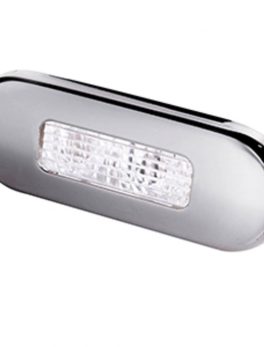 Hella Marine Surface Mount Oblong LED Courtesy Lamp - White LED - Stainless Steel Bezel