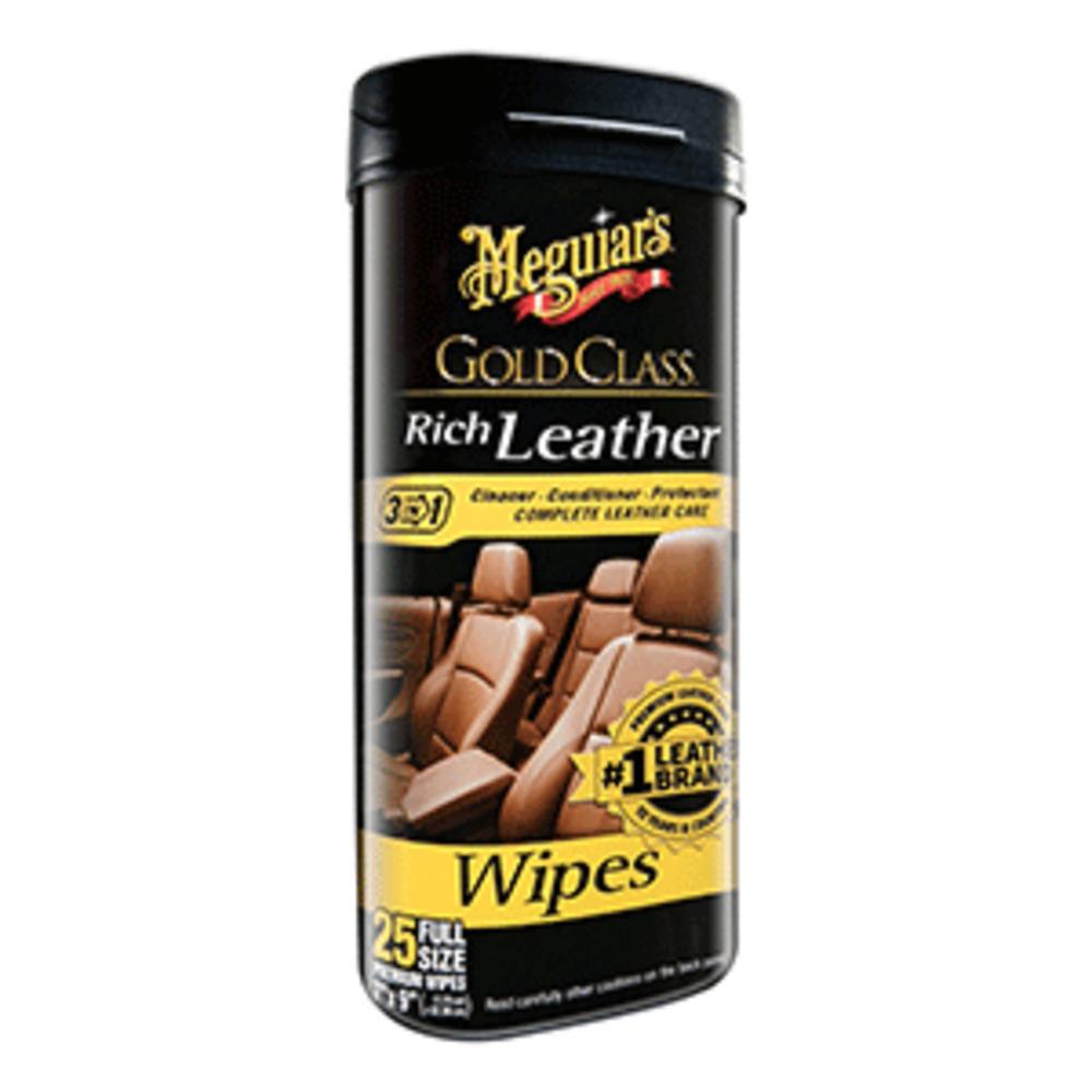 Meguiar and #39;s Gold Class Rich Leather Cleaner and amp; Conditioner Wipes *Case of 6*