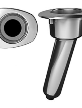 Mate Series Elite Screwless Stainless Steel 15 and deg; Rod and amp; Cup Holder - Drain - Oval Top