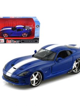 2013 Dodge Viper GTS SRT Blue Custom 1/24 Diecast Model Car by Maisto 31363bl