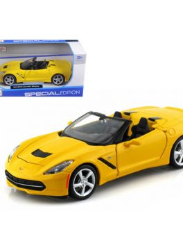 2014 Chevrolet Corvette C7 Convertible Yellow 1/24 Diecast Model Car by Maisto 31501y