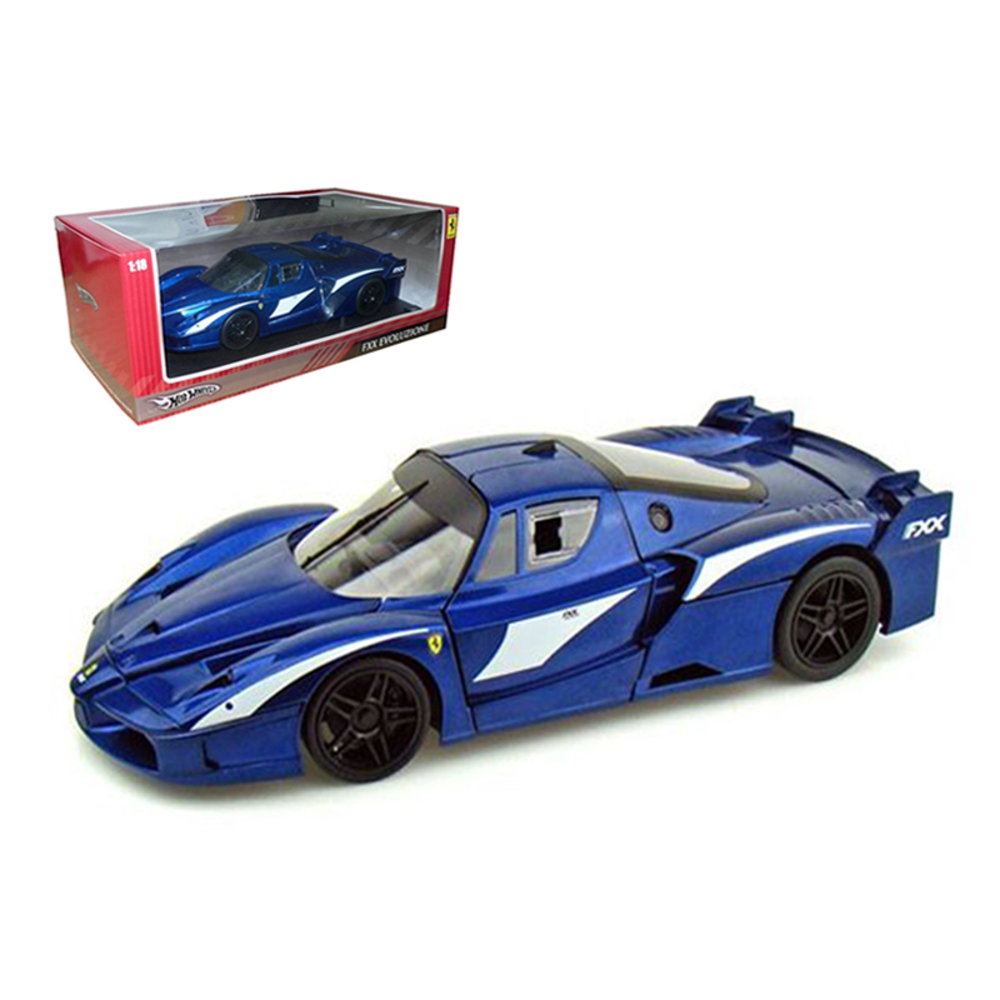 Ferrari FXX Evoluzione Blue 1/18 Diecast Car Model by Hotwheels T6922