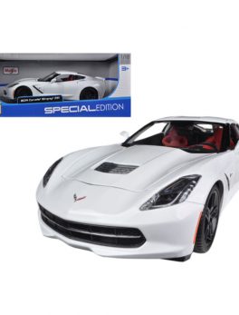 2014 Chevrolet Corvette Stingray C7 Z51 White 1/18 Diecast Model Car by Maisto 31677w