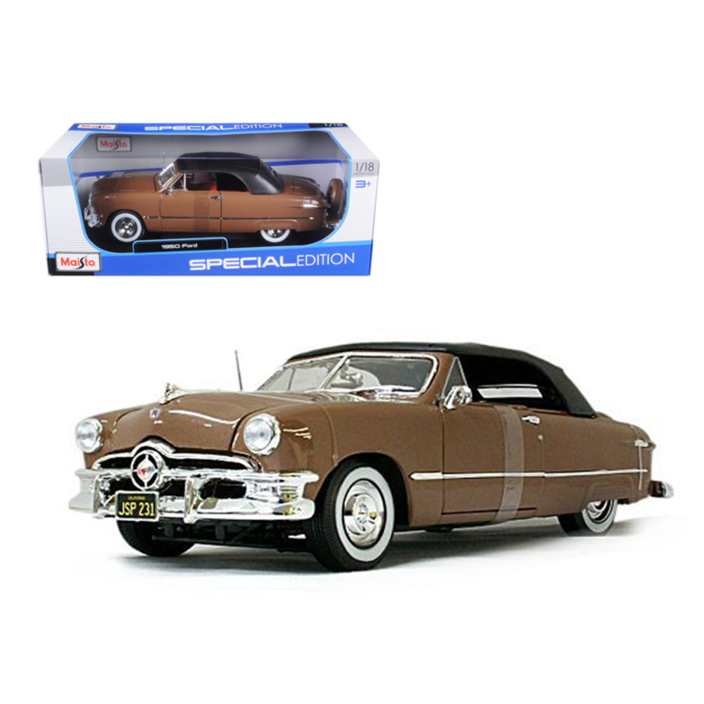 1950 Ford Convertible Soft Top Brown/Bronze 1/18 Diecast Model Car by Maisto 31681brn
