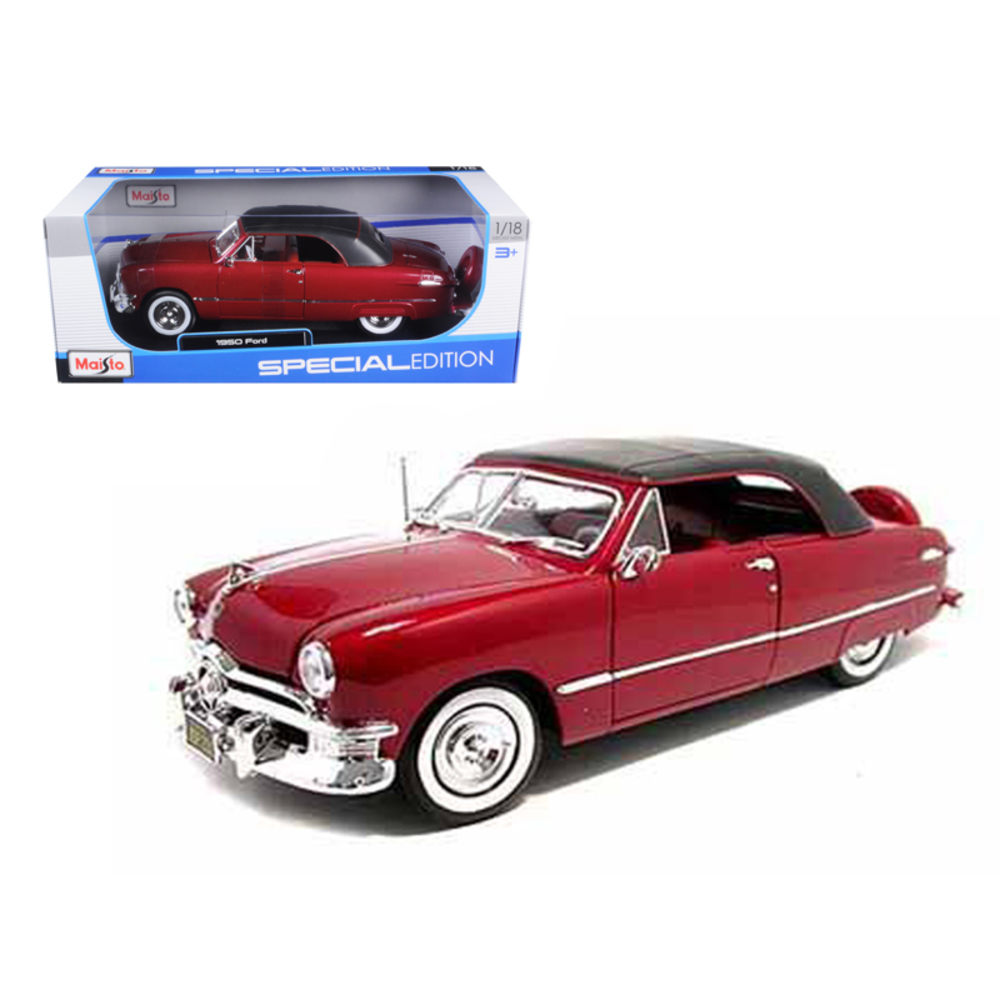 1950 Ford Soft Top Red 1/18 Diecast Model Car by Maisto 31681r