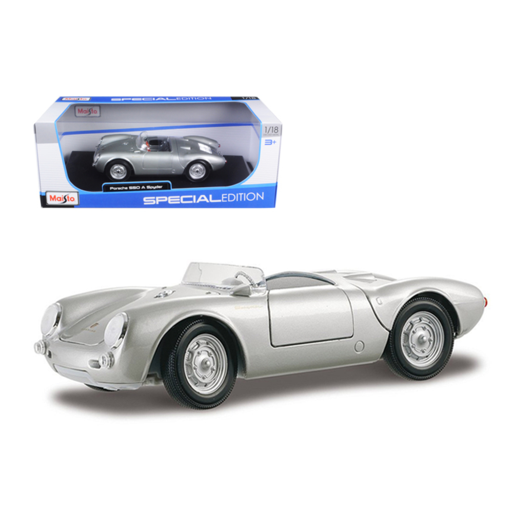 Porsche 550A Spyder Silver 1/18 Diecast Model Car by Maisto 31843s