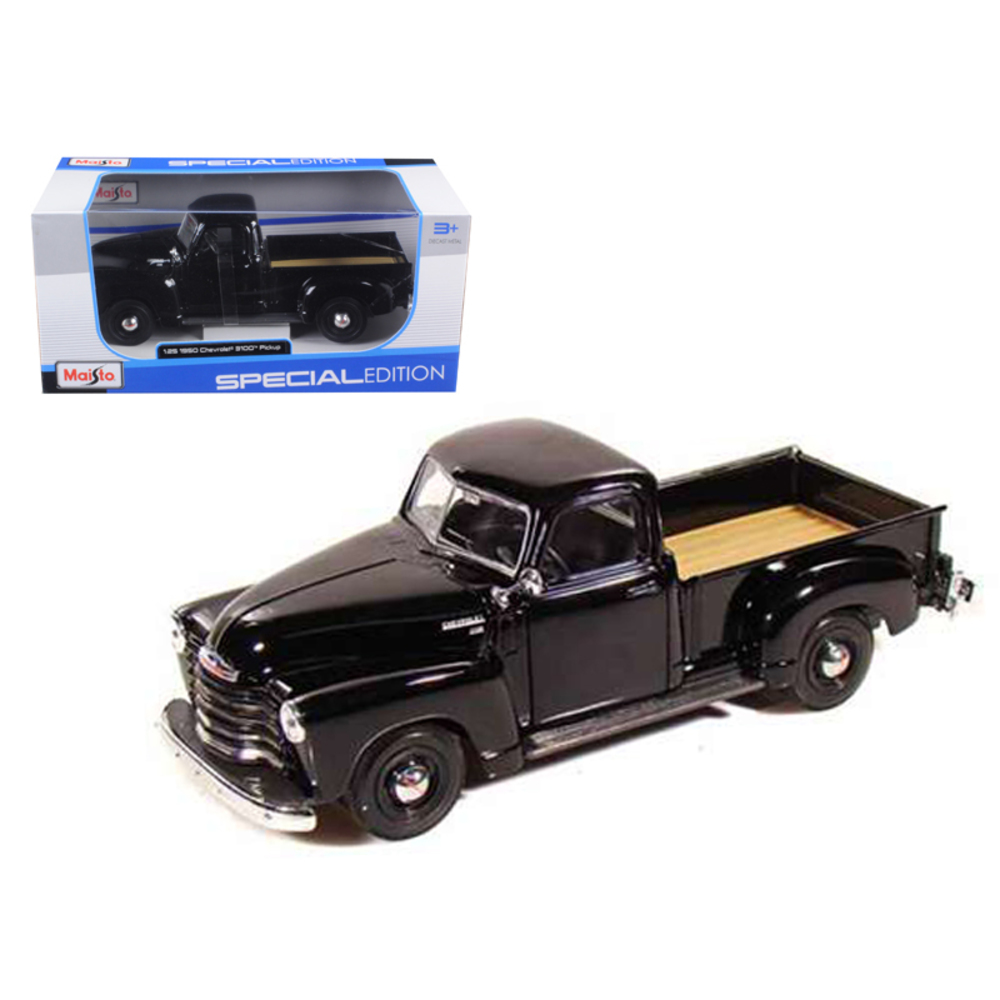 1950 Chevrolet 3100 Pickup Truck Black 1/25 Diecast Model Car by Maisto 31952bk
