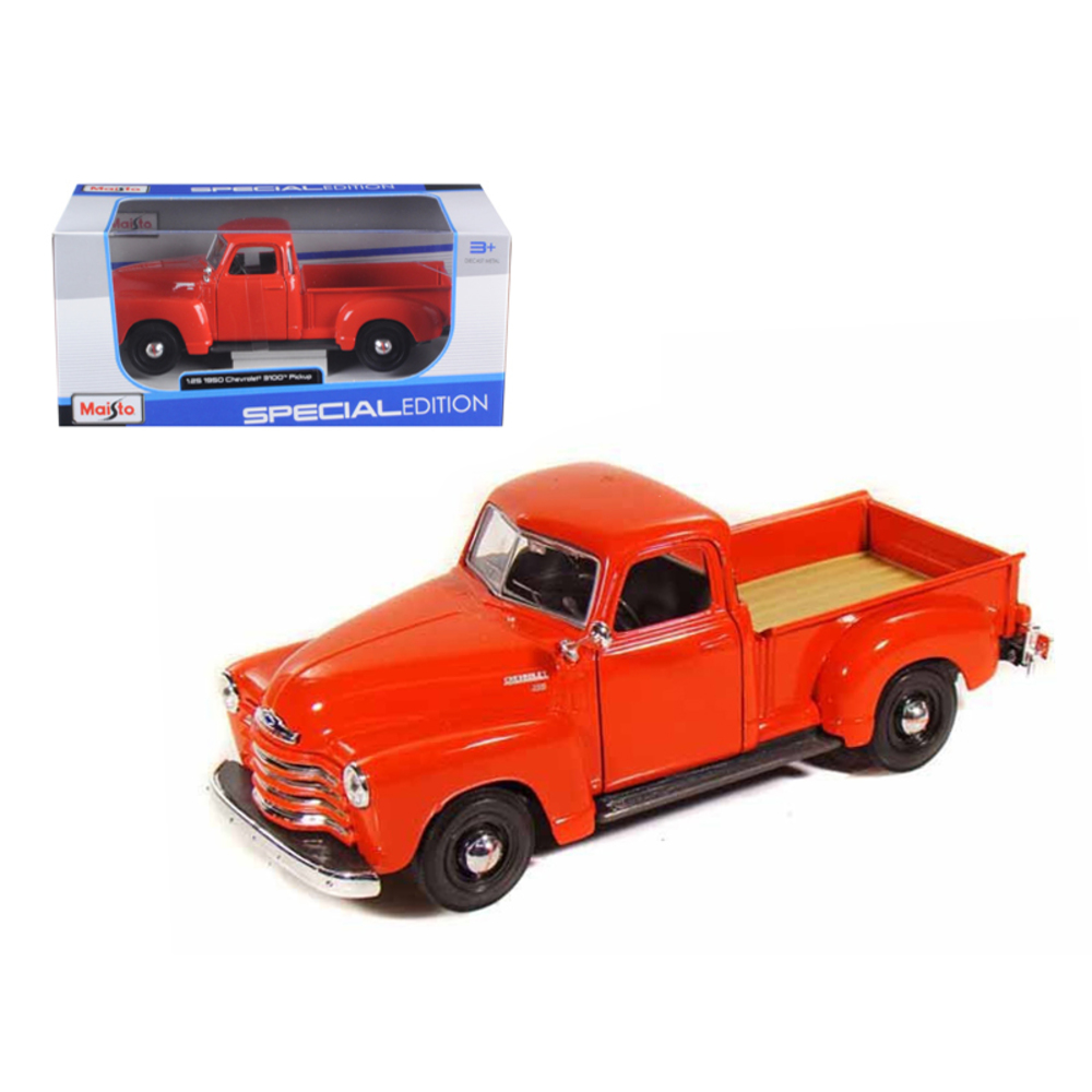 1950 Chevrolet 3100 Pick Up Truck Omaha Orange 1/25 Diecast Model by Maisto 31952r