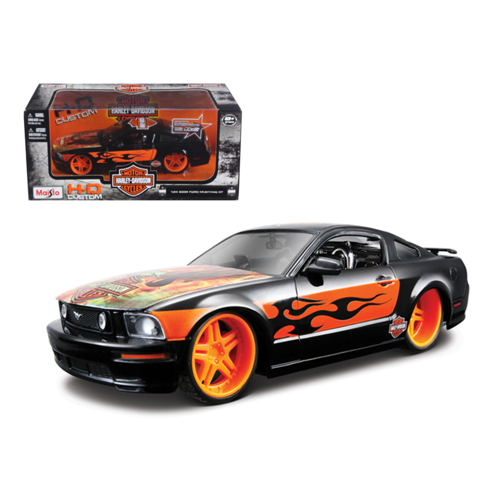 2006 Ford Mustang GT Harley Davidson Black With Eagle 1/24 Diecast Car Model by Maisto 32169blk