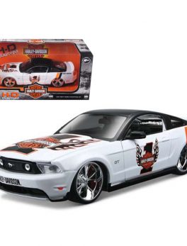 2011 Ford Mustang GT White #1 Harley Davidson 1/24 Diecast Model Car by Maisto 32170w