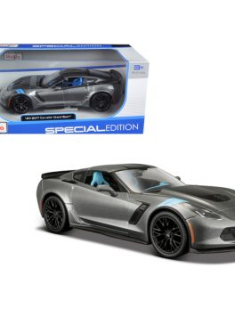 2017 Chevrolet Corvette Grand Sport Gray Metallic 1/24 Diecast Model Car by Maisto 31516mgry