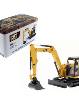CAT Caterpillar 308E2 CR SB Mini Hydraulic Excavator with Working Tools and Operator High Line Series 1/32 Diecast Model by Diecast Masters 85239