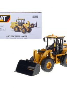 CAT Caterpillar 930K Wheel Loader with Interchangeable Work Tools: Bucket and Fork and Operator High Line Series 1/50 Diecast Model by Diecast Masters 85266
