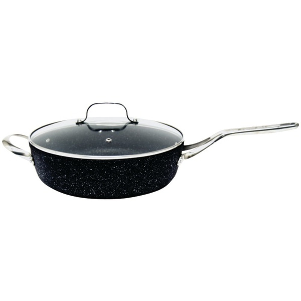 THE ROCK by Starfrit 060318-003-0000 THE ROCK by Starfrit 11", 4.7-Quart Deep Saute Pan with Glass Lid and Stainless Steel Handles