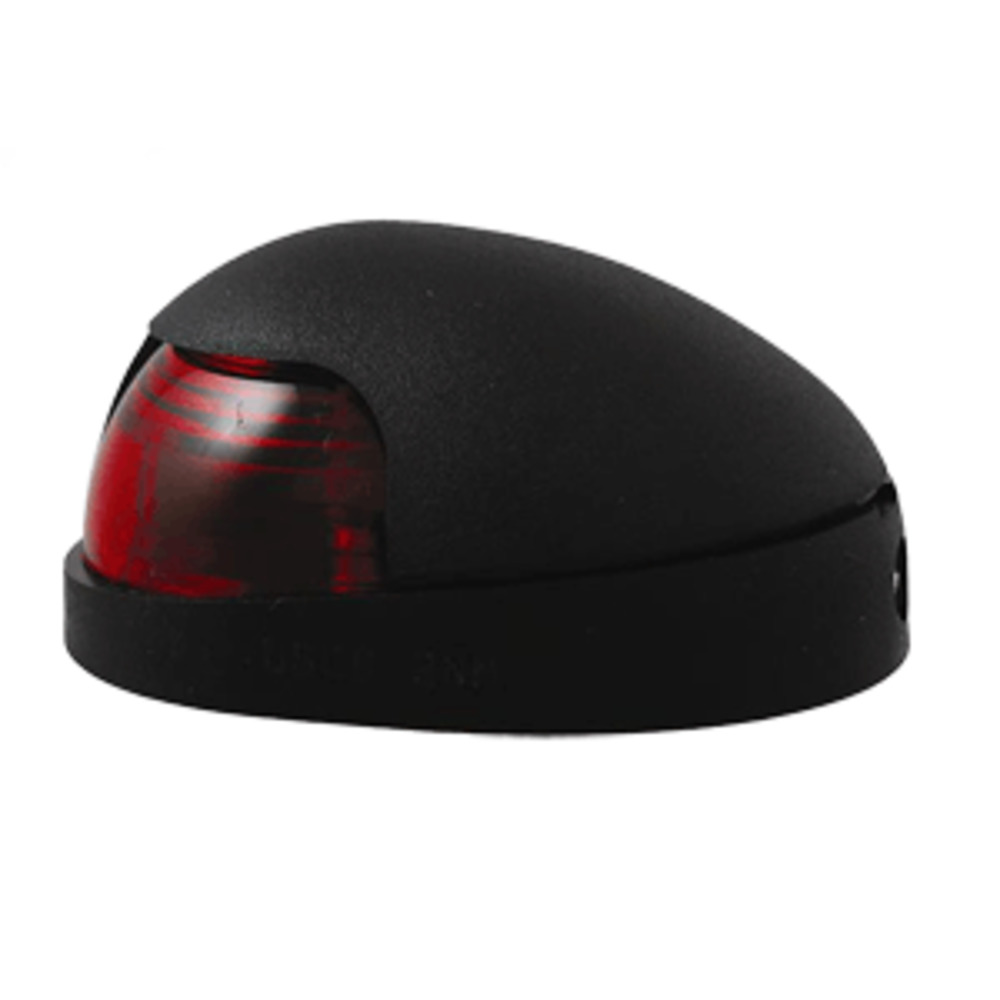 Attwood Quasar and #153; 2-Mile Deck Mount, Red Sidelight - 12V - Black Housing