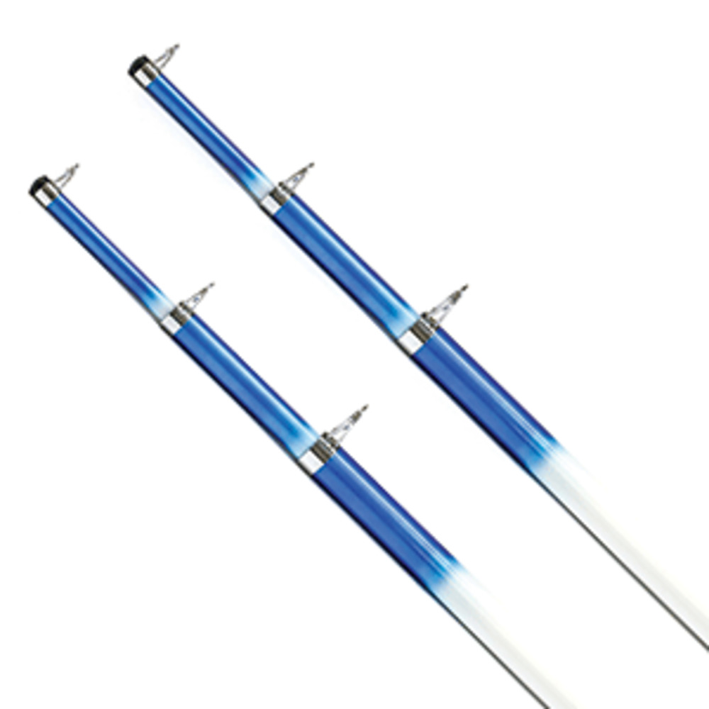 Tigress 15 and #39; Telescoping Fiberglass Outrigger Poles - 1-1/8" O.D. - White/Blue - Pair