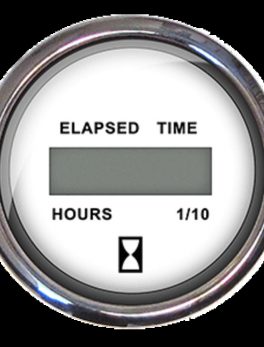 Faria Chesapeake SS 2" Digital Hourmeter - (10,000 Hours) (12-32 VDC) - White