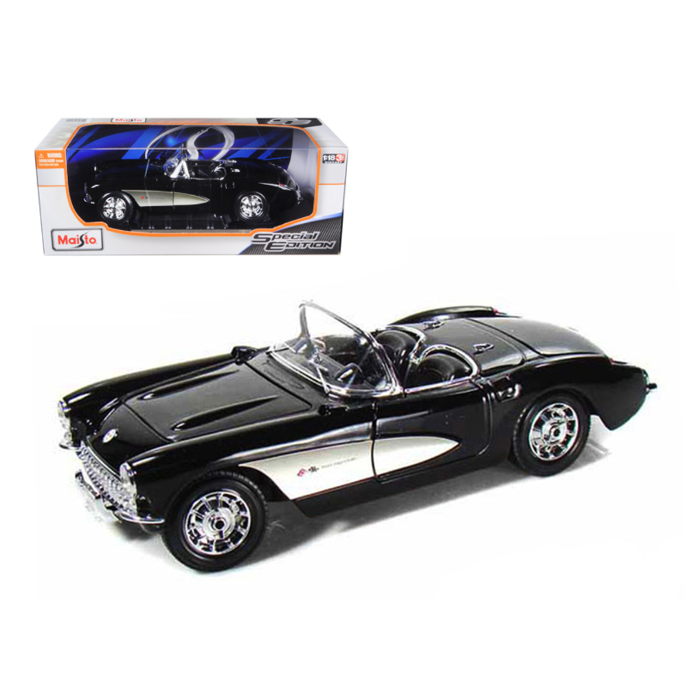 1957 Chevrolet Corvette Black 1/18 Diecast Model Car by Maisto 31139bk