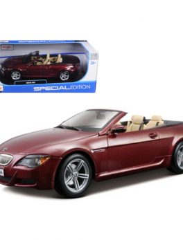 BMW M6 E64 Convertible Burgundy 1/18 Diecast Model Car by Maisto 31145bur
