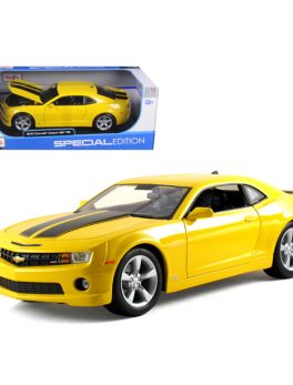 2010 Chevrolet Camaro SS RS Yellow with Black Stripes 1/18 Diecast Model Car by Maisto 31173y