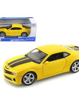 2010 Chevrolet Camaro RS SS Yellow with Black Stripes 1/24 Diecast Model Car by Maisto 31207y