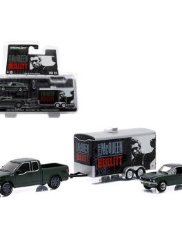 2015 Ford F-150 and 1968 Ford Mustang GT with Enclosed Car Hauler Set Bullitt Movie 1/64 Diecast Model Cars by Greenlight 51007