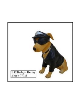 Biker's Dog Buddy Hersey Figure For 1:12 Models by American Diorama 77713