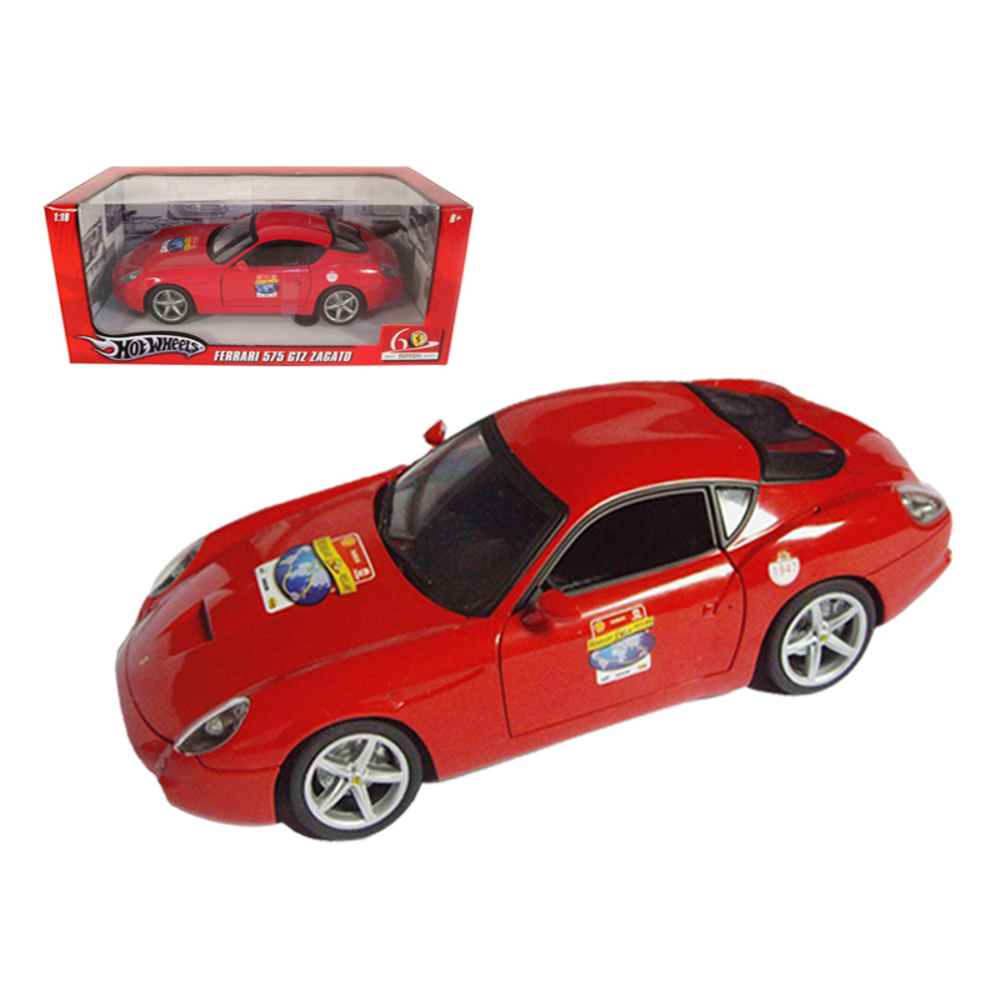 Ferrari 575 GTZ Red 60 Anniversary Edition 1/18 Diecast Model Car by Hotwheels l2960r