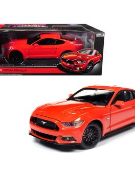 2016 Ford Mustang GT 5.0 Coupe Competition Orange Limited Edition to 1,002 pieces Worldwide 1/18 Diecast Model Car by Autoworld AW242