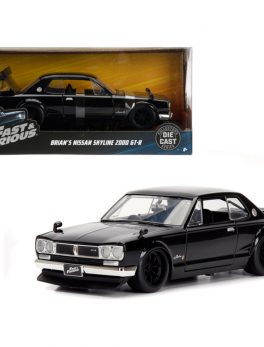 Brian's Nissan Skyline 2000 GT-R Black from The Fast and the Furious Movie 1/24 Diecast Model Car by Jada 99686