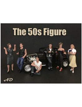50's Style 6 piece Figurine Set for 1/18 Scale Models by American Diorama 38151-38152-38153-38154-38155-38158