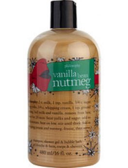 Philosophy Vanilla Bean Nutmeg Shampoo, Shower Gel and Bubble Bath --480ml/16oz For Women
