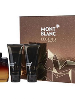 Mont Blanc Legend Night Eau De Parfum Spray 3.3 Oz and Aftershave Balm 3.3 Oz and All Over Shower Gel 3.3 Oz For Men
