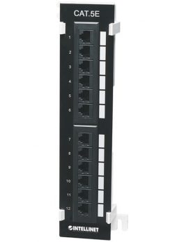 Intellinet Network Solutions 162470 CAT-5E UTP Wall-Mount Patch Panel, 12 Port