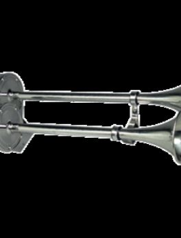 Schmitt and amp; Ongaro Deluxe All-Stainless Dual Trumpet Horn - 24V