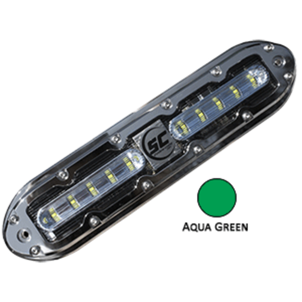 Shadow-Caster SCM-10 LED Underwater Light w/20" Cable - 316 SS Housing - Aqua Green