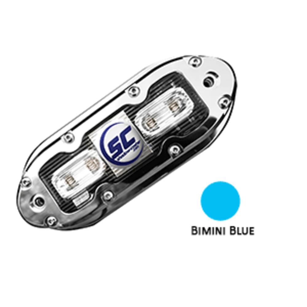 Shadow-Caster SCM-4 LED Underwater Light w/20" Cable - 316 SS Housing - Bimini Blue