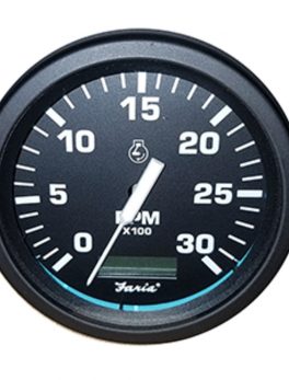 Faria Heavy-Duty Black 4" Tachometer w/Hourmeter (3000 RPM) (Diesel) (Mag Pick-Up)
