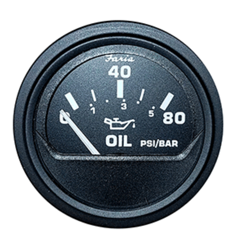 Faria Heavy-Duty 2" Oil Pressure Gauge (80PSI) - Black