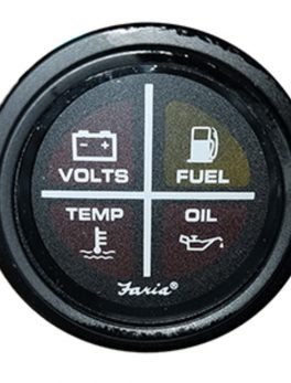 Faria Heavy-Duty 2" Warning Light Indicator (4-Icon) - Black *Retail Packaging
