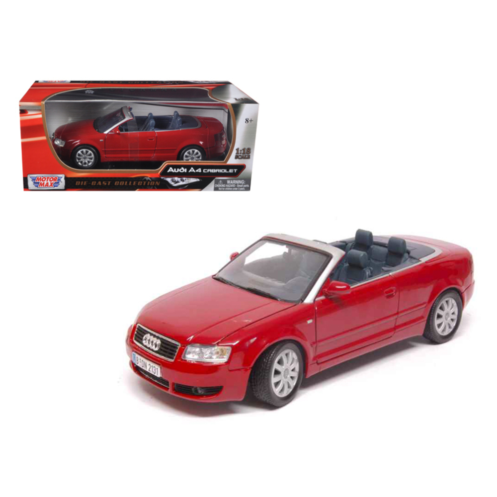 Audi A4 Red Convertible 1/18 Diecast Model Car by Motormax 73148r